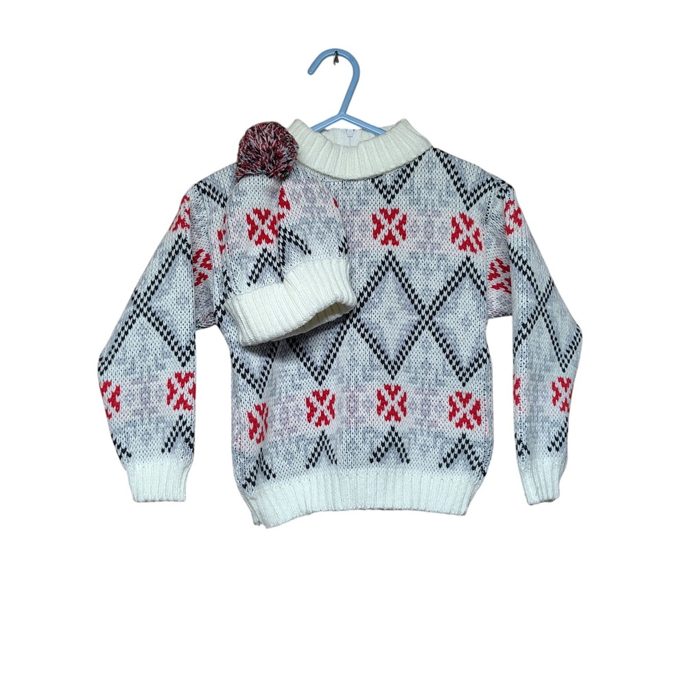 Vintage knit‎ boys sweater & hat set 4T